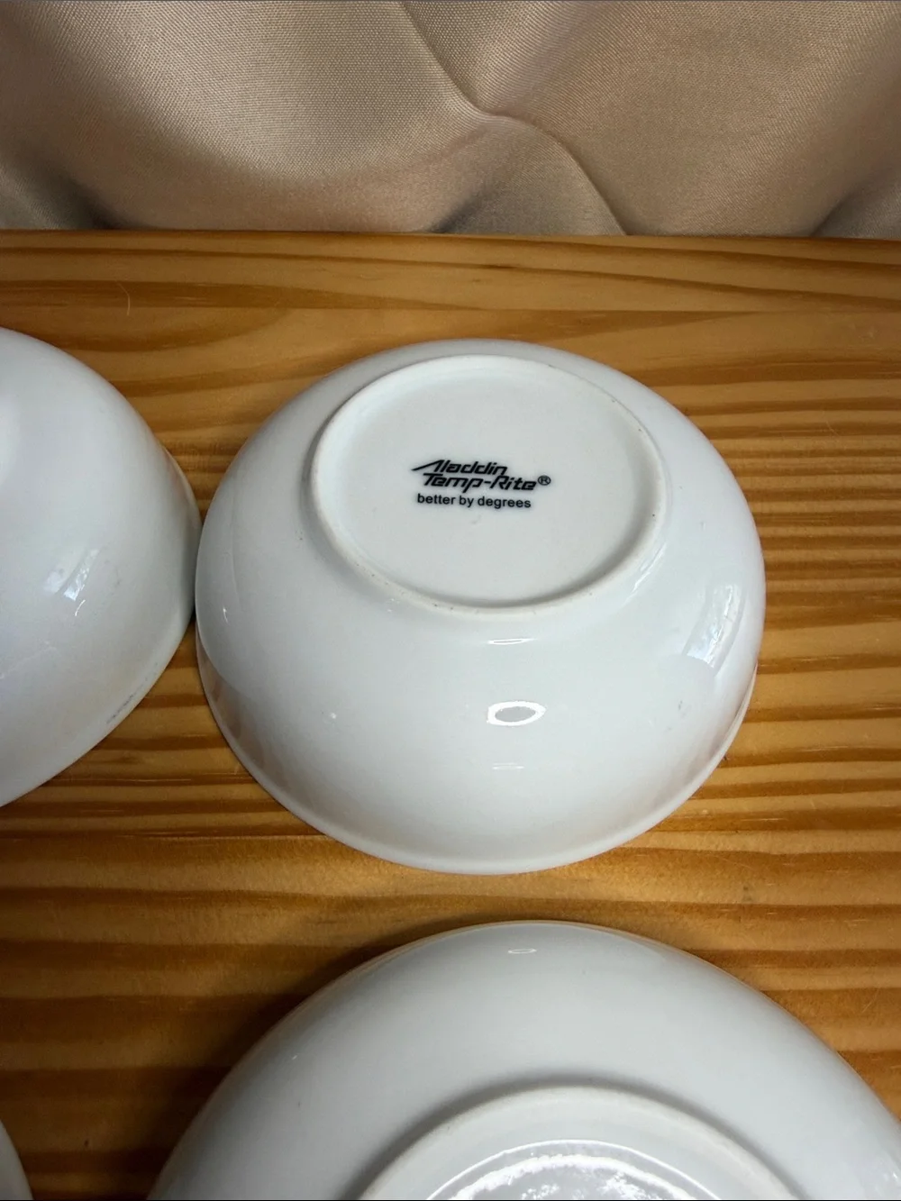 Vintage Aladdin Temp-Rite White Soup Salad Bowls Set of 4 Better By Degrees
